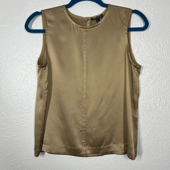 Eileen Fisher Gold Champagne 100% Silk Tank Top - Picture 1 of 6